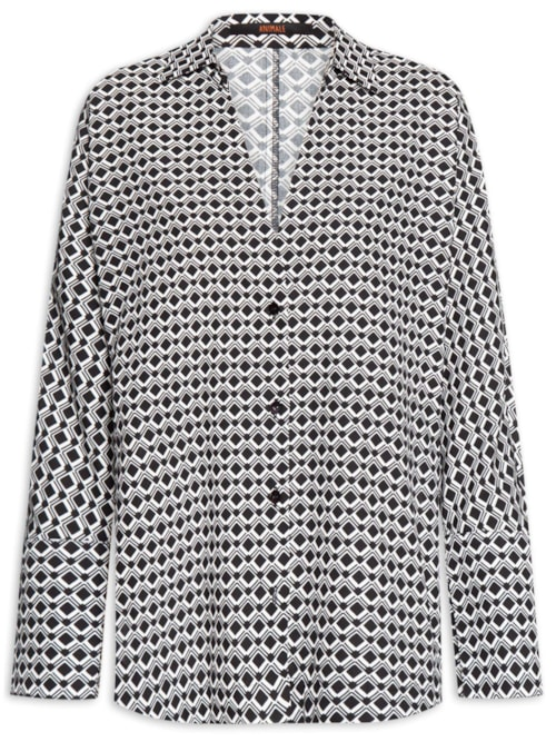 Camisa Feminina Gravataria Quadri - Preto Camisa Feminina Gravataria Quadri - Preto