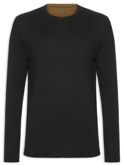 Casaco Masculino Tricot Dupla Face - Preto Casaco Masculino Tricot Dupla Face - Preto