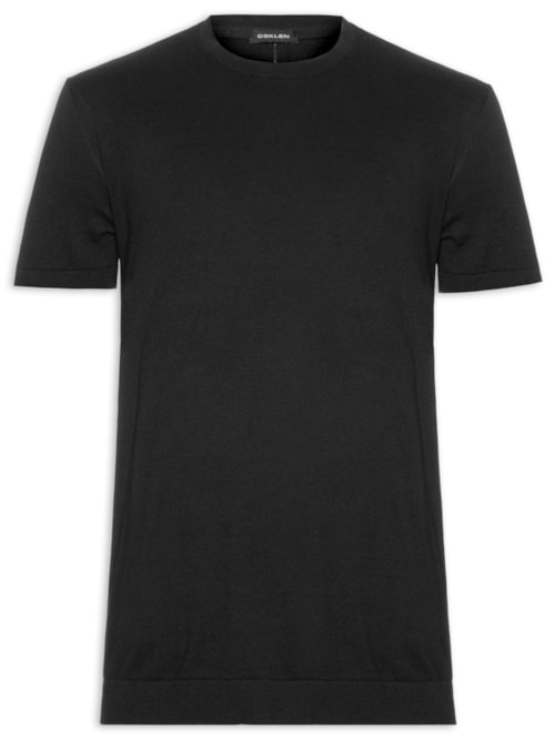 Camiseta Masculina Manga Curta Gola Careca Classic Cotton - Preto Camiseta Masculina Manga Curta Gola Careca Classic Cotton - Preto
