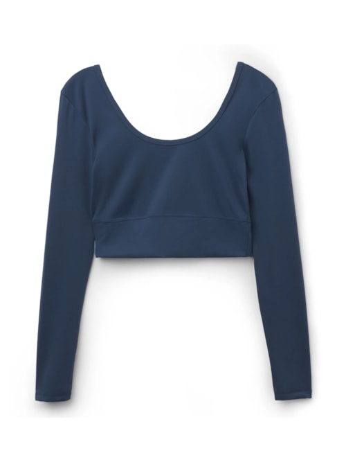 Blusa De Manga Comprida Soft Touch - Azul Blusa De Manga Comprida Soft Touch - Azul