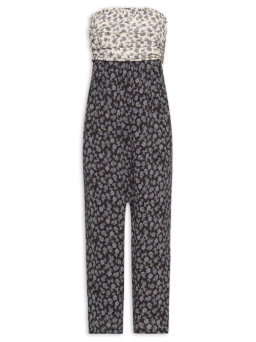Macacão Feminino TQC Floral Seco - Preto Macacão Feminino TQC Floral Seco - Preto