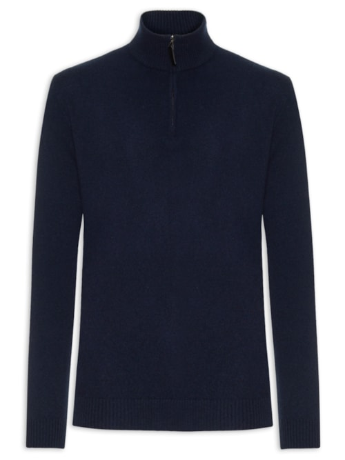 Suéter Masculino Detalhe Zíper Cashmere Azul Suéter Masculino Detalhe Zíper Cashmere Azul