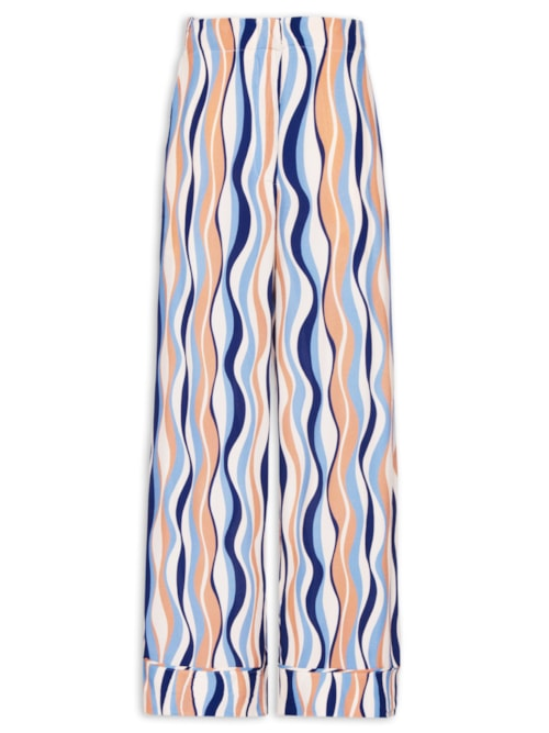 Calça Feminina Crepe Estampa Carioca - Azul