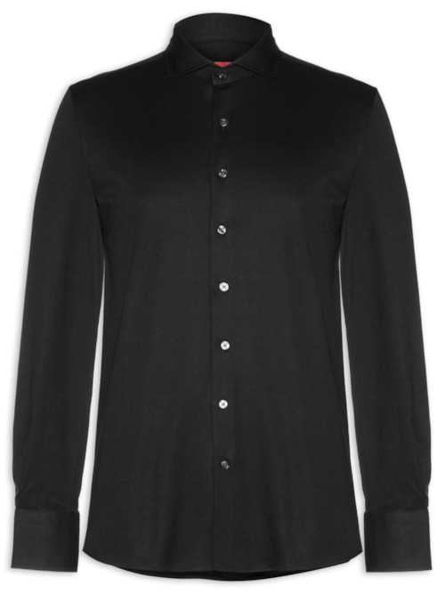 Camisa Masculina Interlock Pima Cotton Manga Longa - Preto Camisa Masculina Interlock Pima Cotton Manga Longa - Preto