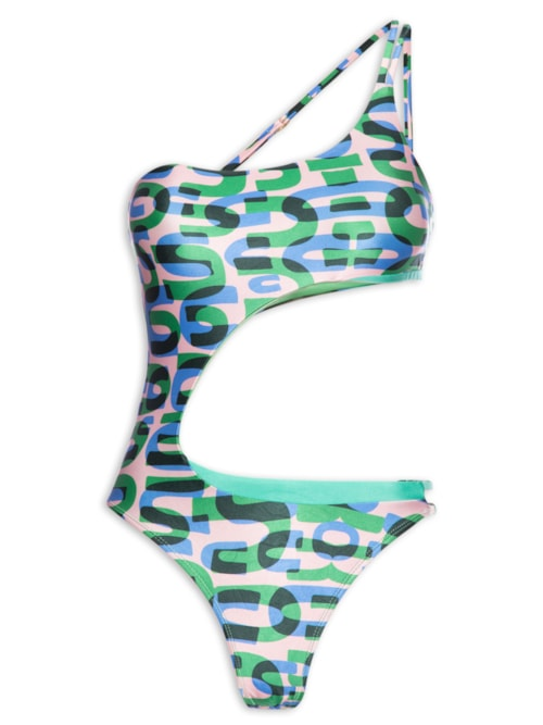 Maiô Assimétrico Estampado - Verde Maiô Assimétrico Estampado - Verde
