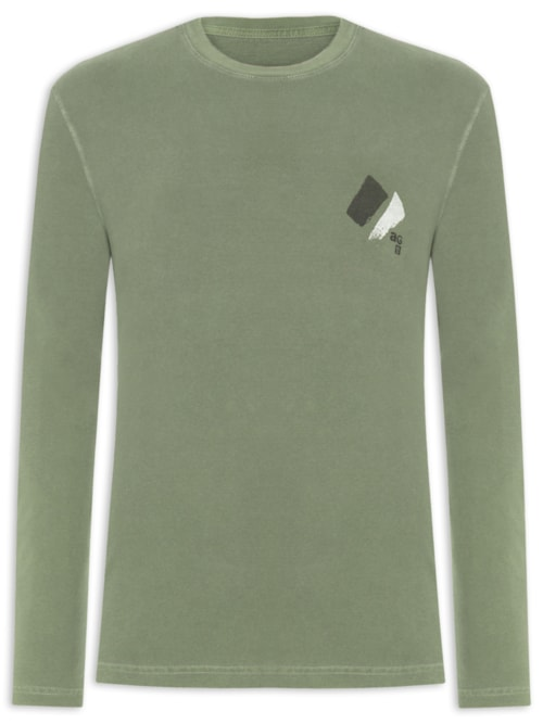 Camiseta Masculina Manga Longa Ag - Verde Camiseta Masculina Manga Longa Ag - Verde