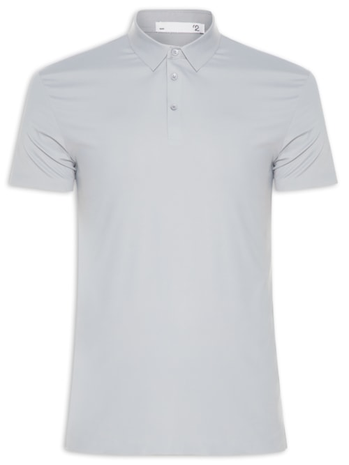 Polo Masculina Malha Casual - Cinza Polo Masculina Malha Casual - Cinza