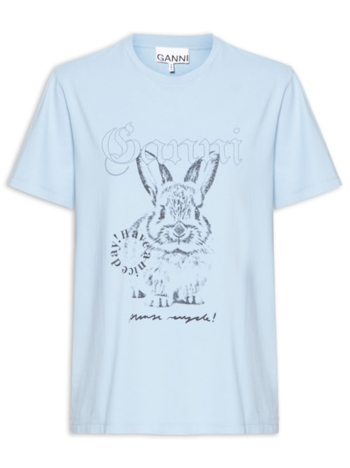 Camiseta Feminina Re-Cut Basic Cotton Jersey Rela - Azul Camiseta Feminina Re-Cut Basic Cotton Jersey Rela - Azul