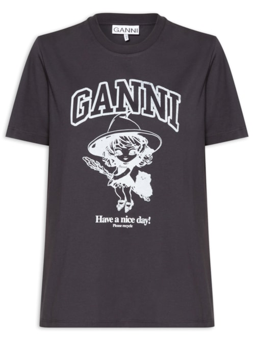 Camiseta Feminina Basic Cotton Witch Relaxed - Cinza Camiseta Feminina Basic Cotton Witch Relaxed - Cinza