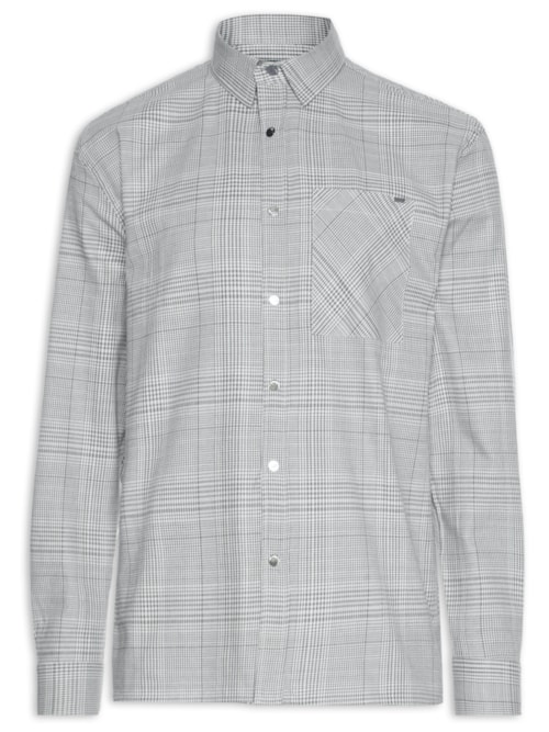 Camisa Masculina Xadrez Chelsea - Cinza