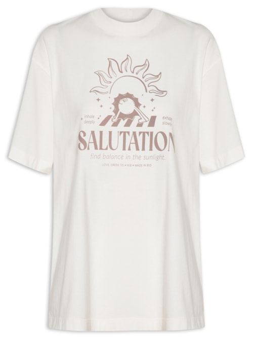 Camiseta Feminina Silk Salutation - Branco Camiseta Feminina Silk Salutation - Branco