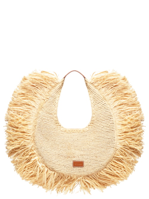 Bolsa Feminina Large Raffia Moon Tote Bag - Bege Bolsa Feminina Large Raffia Moon Tote Bag - Bege