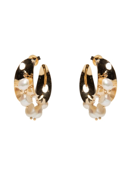 Brinco Feminino Argola Camila Perola - Dourado