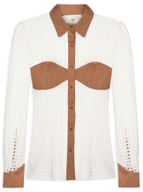 Camisa Feminina Manga Longa Lívia - Off White Camisa Feminina Manga Longa Lívia - Off White
