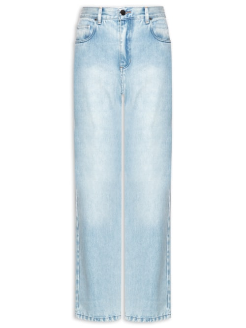 Calça Feminina Reta Lavagem Clara - Azul
