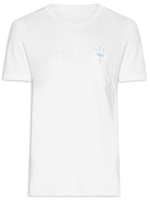Camiseta Masculina Manga Curta Gola Careca Double Oceans Mc - Branca
