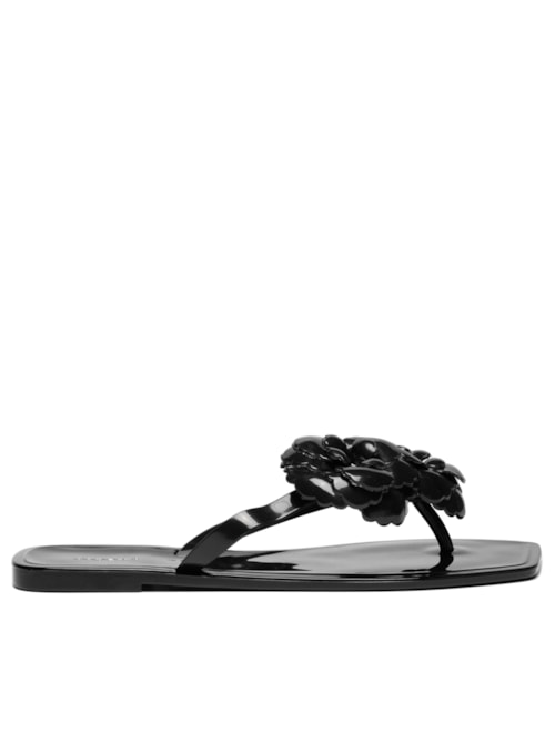 Sandália Feminina Flower Flat - Preto Sandália Feminina Flower Flat - Preto