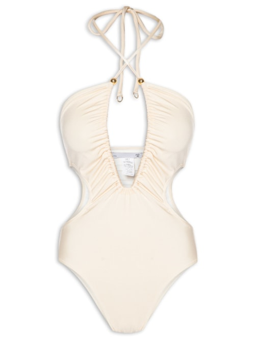 Maiô Com Decote Profundo - Off White Maiô Com Decote Profundo - Off White