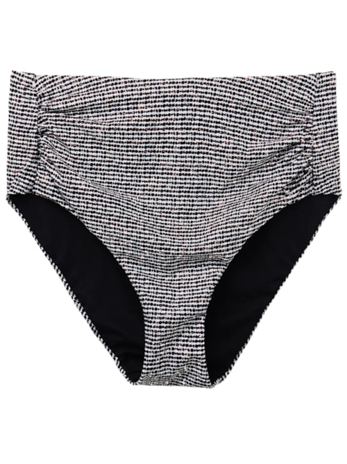 Calcinha De Biquíni Cintura Alta Black Dots - Preto Calcinha De Biquíni Cintura Alta Black Dots - Preto