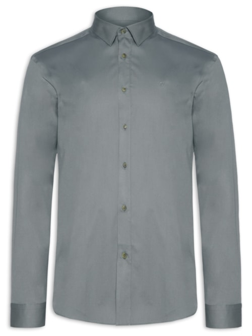 Camisa Masculina Empire Regular Fit Em Sarja - Cinza Camisa Masculina Empire Regular Fit Em Sarja - Cinza