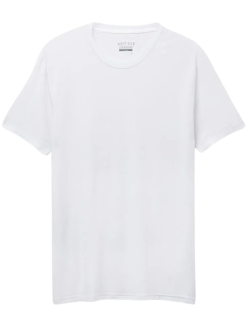 Camiseta Manga Curta Em Modal e Seda - Branco Camiseta Manga Curta Em Modal e Seda - Branco