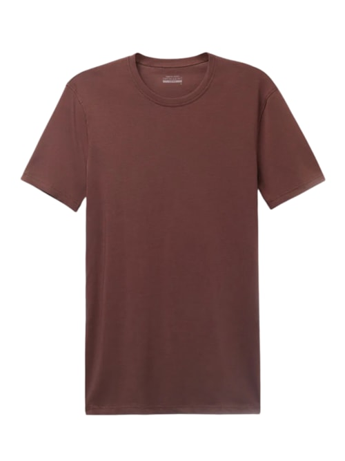 Camiseta Em Algodão Supima Elástico - Marrom Camiseta Em Algodão Supima Elástico - Marrom