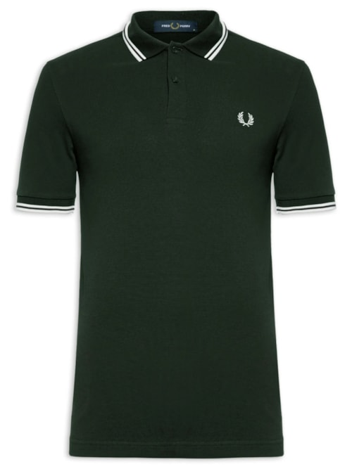 Polo Masculina Twin Tipped Regular Fit Em Piquet De Algodão - Verde Polo Masculina Twin Tipped Regular Fit Em Piquet De Algodão - Verde