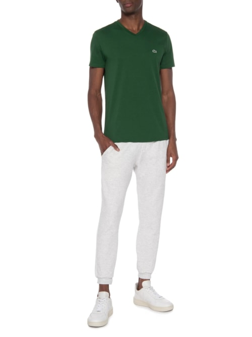 Camiseta Masculina Regular Fit Gola V Em Algodão Pima - Verde Camiseta Masculina Regular Fit Gola V Em Algodão Pima - Verde