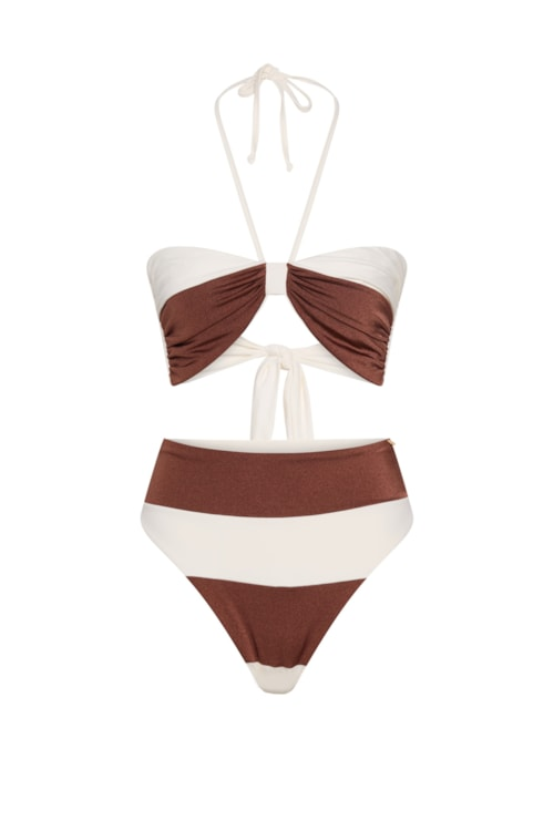 Top biquíni Strapless Marinière - Cappuccino Top biquíni Strapless Marinière - Cappuccino