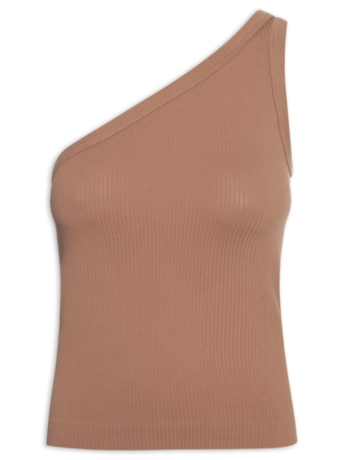 Blusa Feminina Poliamida Ombro Único - Marrom