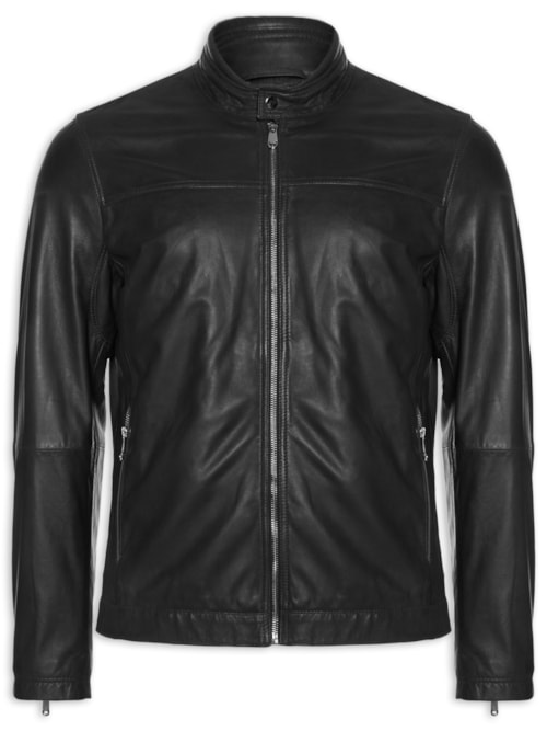 Jaqueta Masculina De Couro - Preto Jaqueta Masculina De Couro - Preto