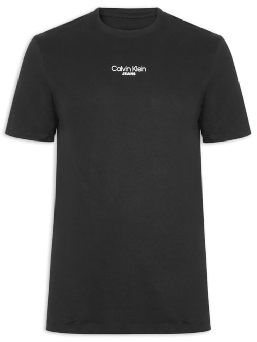 Camiseta Masculina Mc CKJ Logo Calvin Jeans - Preto