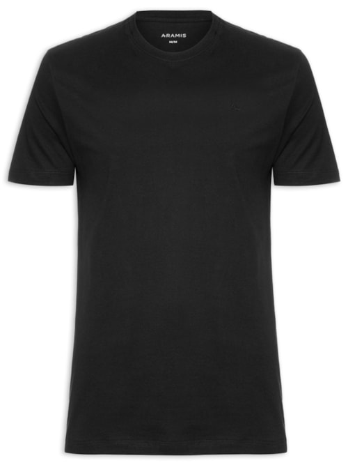Camiseta Masculina Manga Curta Piquet Gola Textura - Preto Camiseta Masculina Manga Curta Piquet Gola Textura - Preto