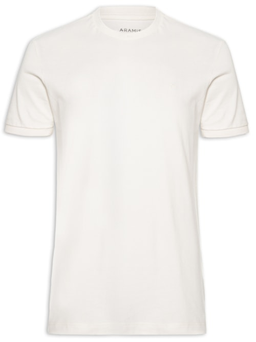 Camiseta Masculina Manga Curta Piquet Gola Textura - Branco Camiseta Masculina Manga Curta Piquet Gola Textura - Branco