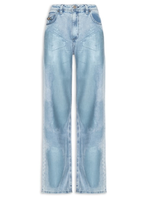Calça Feminina Jeans Raquel Wide Leg - Azul