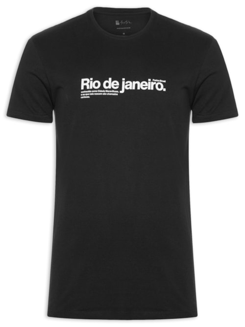 Camiseta Masculina Rio de Janeiro - Preto Camiseta Masculina Rio de Janeiro - Preto