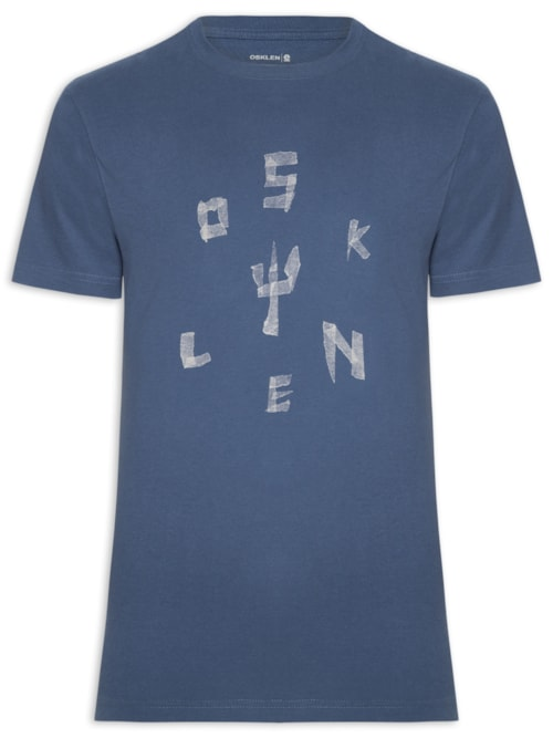 Camiseta Masculina Manga Curta Gola Careca Vintage Tape - Azul Camiseta Masculina Manga Curta Gola Careca Vintage Tape - Azul