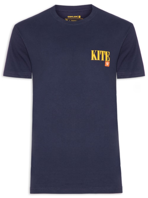 Camiseta Masculina Manga Curta Gola Careca Kite Over - Azul Camiseta Masculina Manga Curta Gola Careca Kite Over - Azul