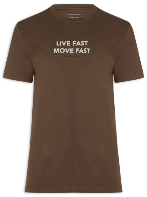 Camiseta Masculina Live Fast - Marrom Camiseta Masculina Live Fast - Marrom