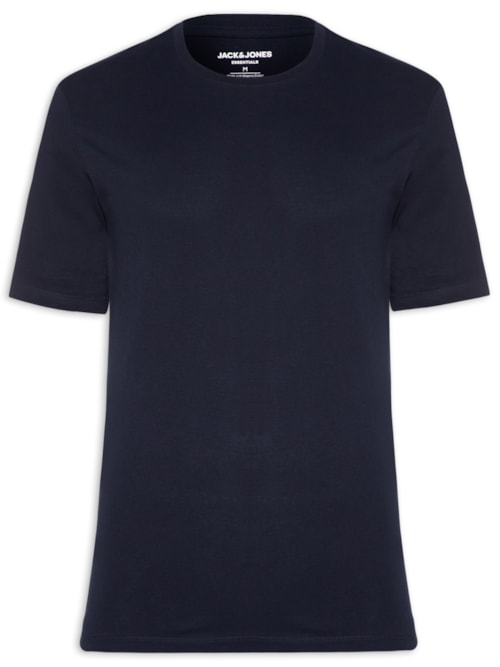 Camiseta Masculina Básica Regular Fit Em Algodão Orgânico - Azul Camiseta Masculina Básica Regular Fit Em Algodão Orgânico - Azul