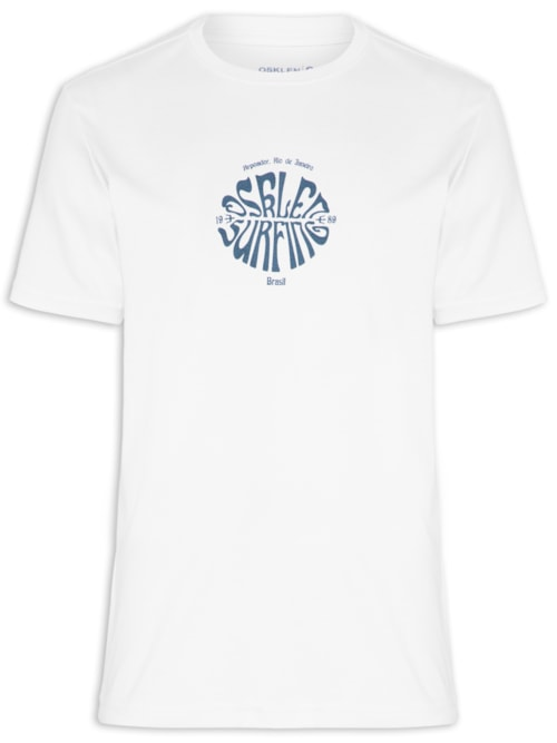 Camiseta Masculina Manga Curta Gola Careca Surfing Over - Branco Camiseta Masculina Manga Curta Gola Careca Surfing Over - Branco