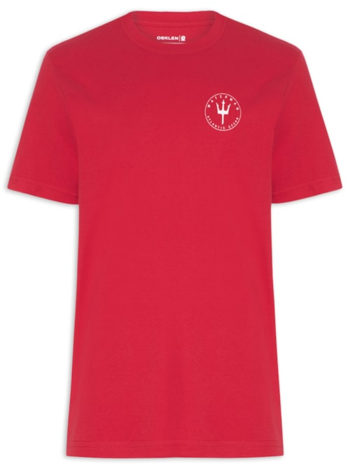 Camiseta Masculina Manga Curta Gola Careca Waterman Over - Vermelho