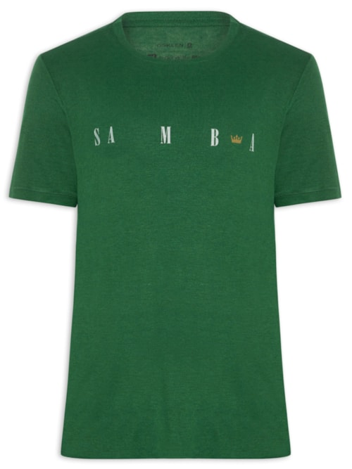 Camiseta Masculina Samba Coroa Light Linen - Verde