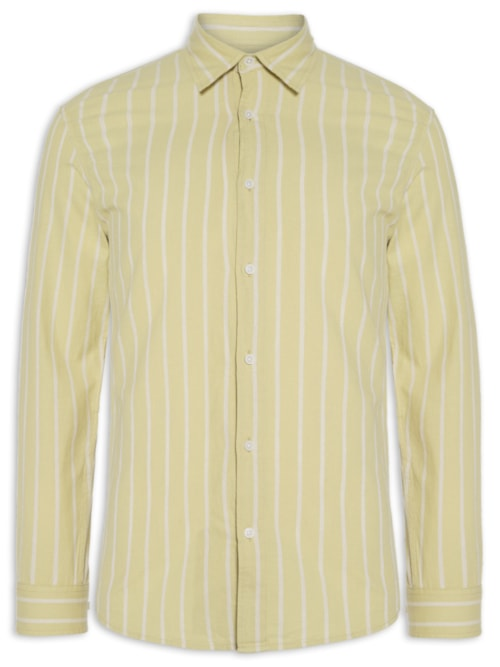 Camisa Masculina Slim Fit Linho - Bege