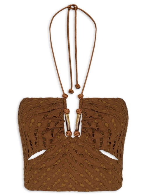 Top Melinda Detalhe - Marrom Top Melinda Detalhe - Marrom