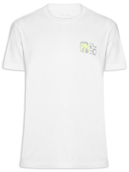 ?Camiseta Masculina Manga Curta Gola Careca Stone Seaside View - Branco ?Camiseta Masculina Manga Curta Gola Careca Stone Seaside View - Branco