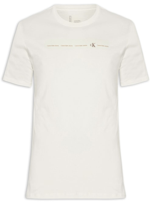 Camiseta Masculina Com Logo CK - Branco