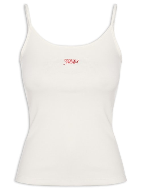 Regata Feminina Script Strappy Top - Branco Regata Feminina Script Strappy Top - Branco