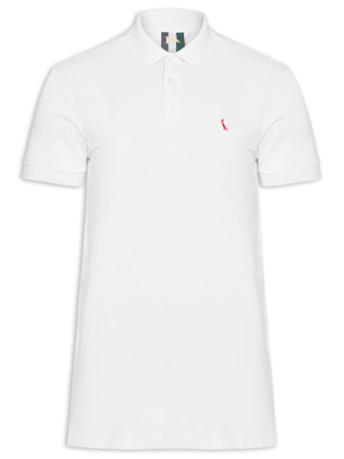Polo Masculina Piquet Pica Pau Vermelho - Branco Polo Masculina Piquet Pica Pau Vermelho - Branco