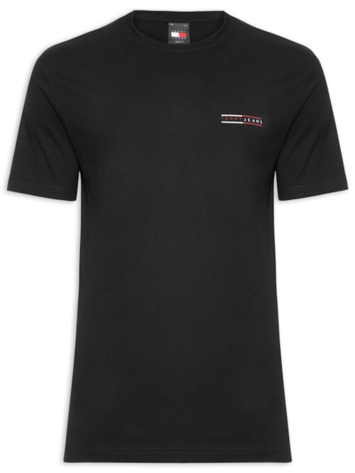Camiseta Masculina Regular Fit Graphic Slub - Preto